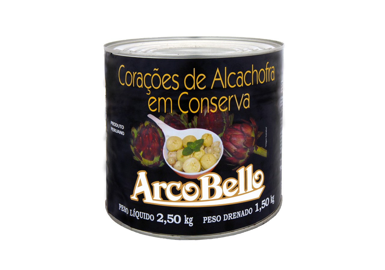 ALCACHOFRA CORAÇÃO CORTADO ARCO BELLO 2,6 KG 